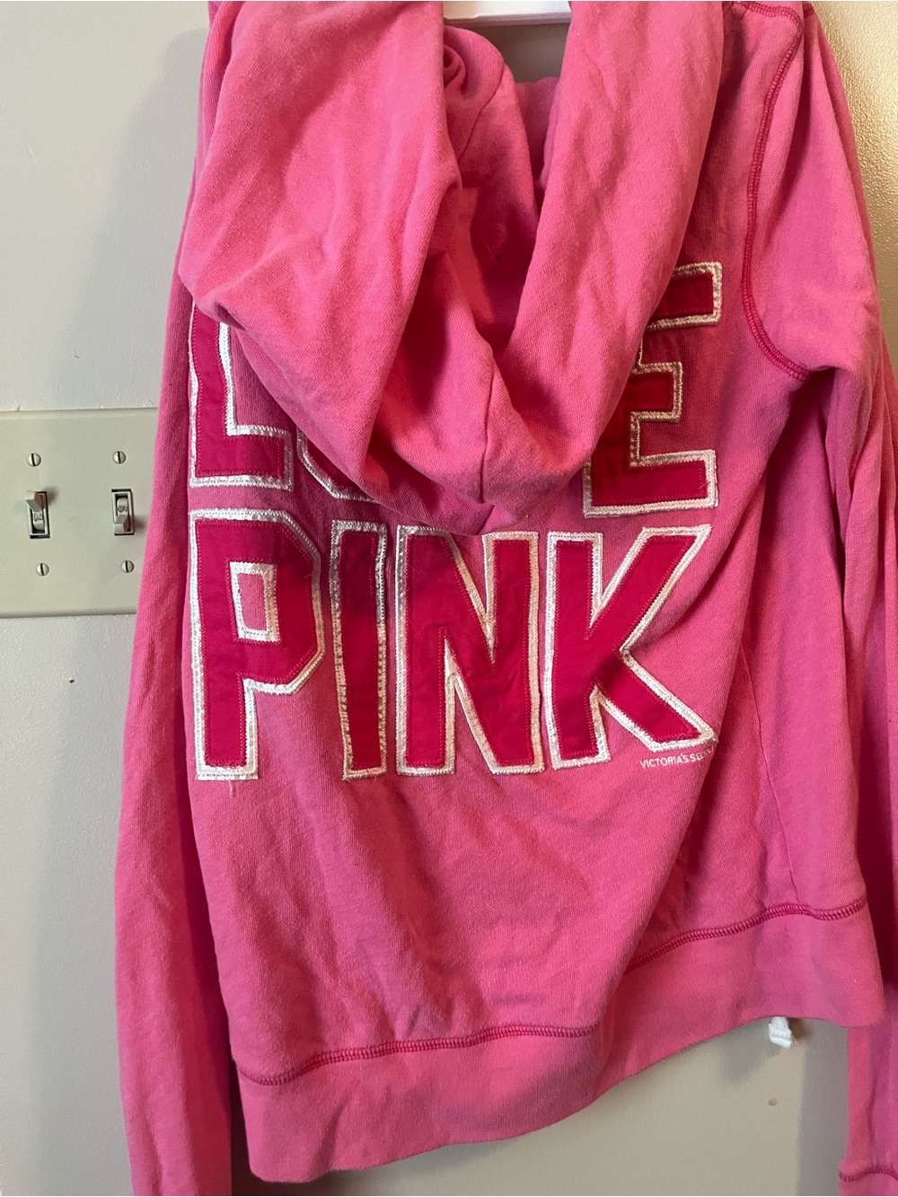 Vintage Y2K 2008-2012 Pink Victoria’s Secret Large Hoodie Love Pink - Picture 4 of 4